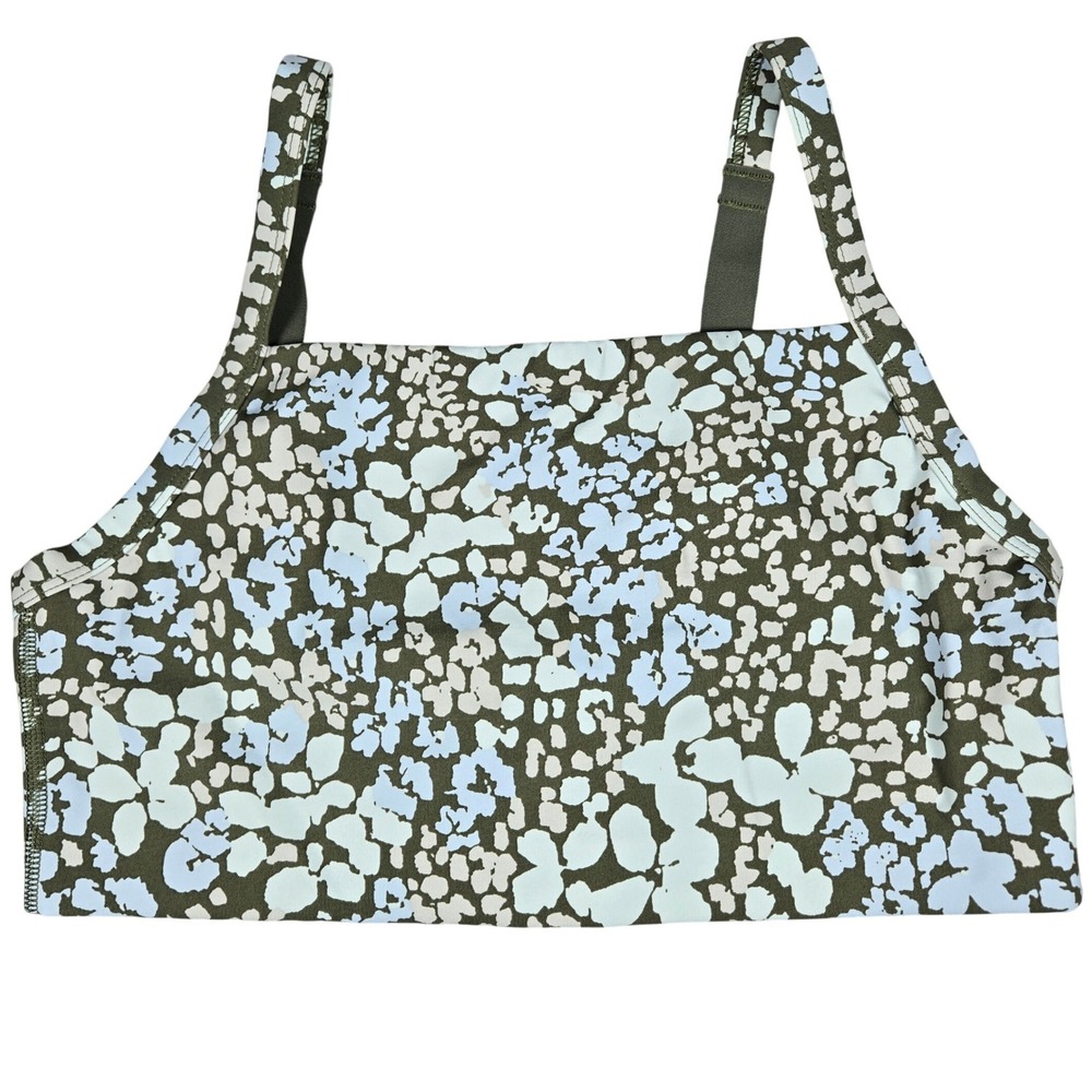 Aerie Offline Sports Bra Medium Support Floral Print Green Blue‎ Women's M